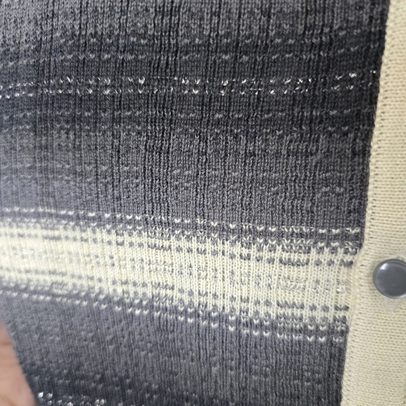Marc By Marc Jacobs Cream Shell Grey Ombre Silk Cashmere Cardigan Sz M (624) - Picture 3 of 7
